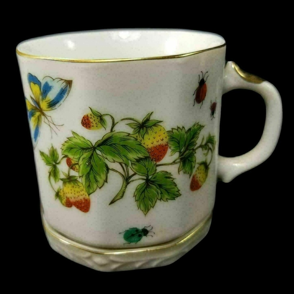 Ardalt Lenwile Spring Time Teacup Coaster Cover Butterflies Ladybug Strawberries